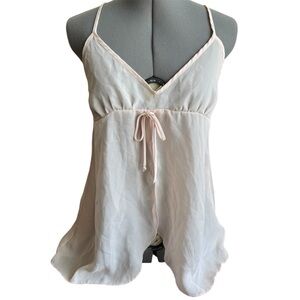 Vintage Y2K Secret Treasures Pink Babydoll Cami Coquette Fairycore Lingerie Top